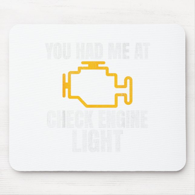Mousepad Funny Mechanic Check Engine Light Car Auto Repair  (Frente)