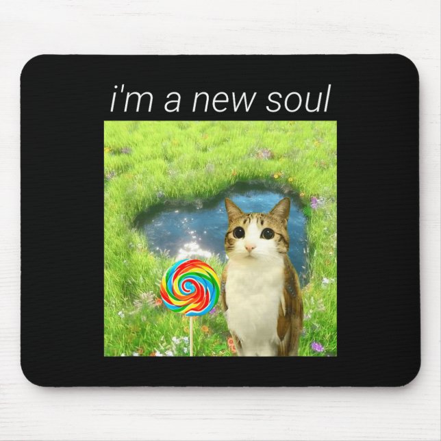 Mousepad Funny Meowl Meme, Cat Owl Meme Brainrot Gen Alpha  (Frente)