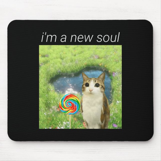 Mousepad Funny Meowl Meme, Cat Owl Meme Brainrot Gen Alpha  (Frente)