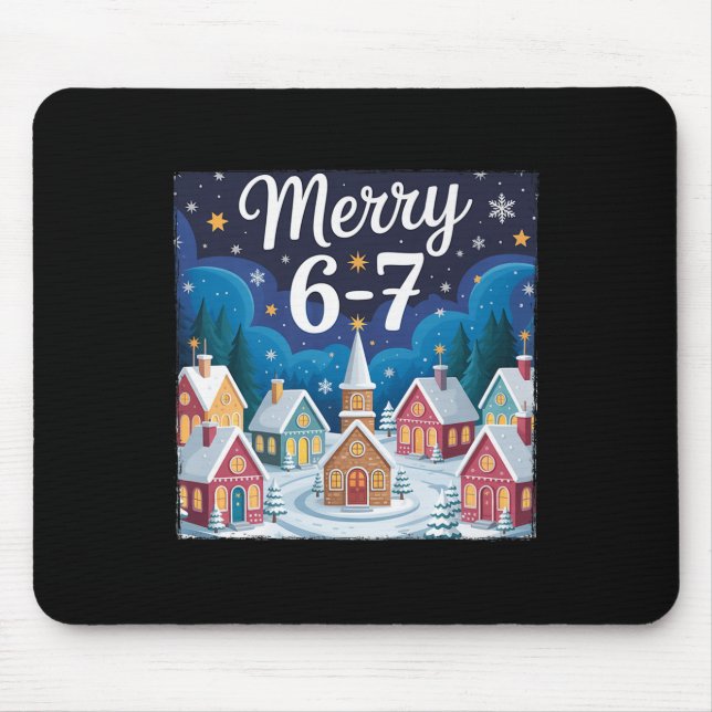 Mousepad Funny Merry 6 7 Six Seven Meme Christmas Women Men (Frente)