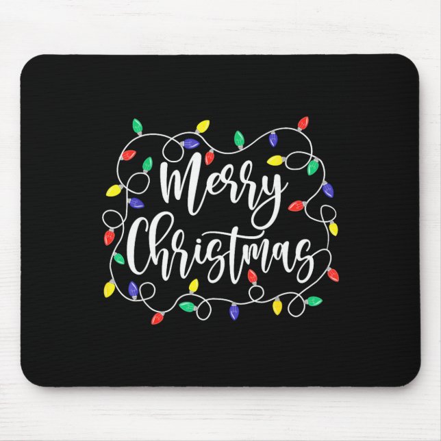 Mousepad Funny Merry Christmas Lights Xmas Family Men Women (Frente)