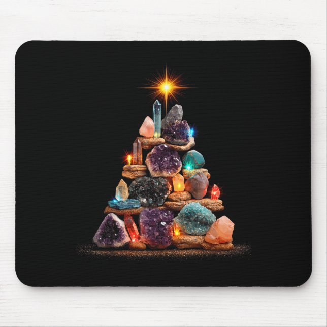 Mousepad Funny Minerals Christmas Tree Graphic Crystals  (Frente)