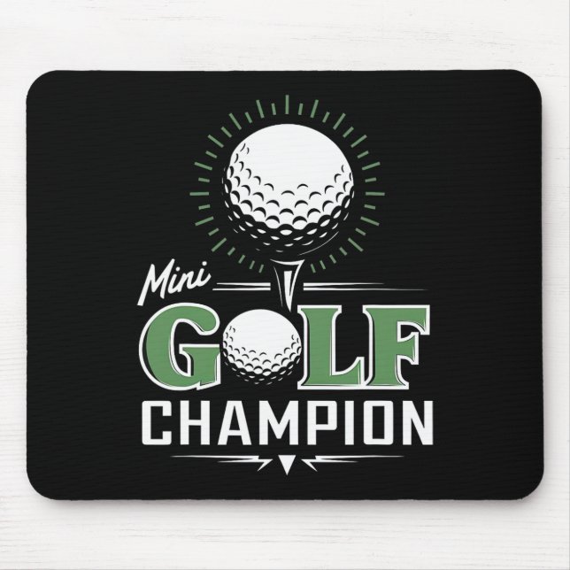 Mousepad Funny Mini Golf Miniature Golfing Champion Golfer  (Frente)