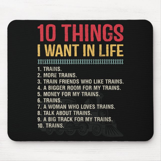 Mousepad Funny Model Railroad Conductor Train Lover Locomot (Frente)