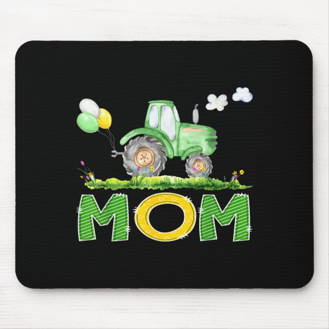 Mousepad Funny Mom Birthday Boy Tractor Farm Truck Matching (Frente)