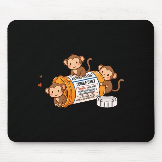 Mousepad Funny Monkey Anti Depressant Zoo Boys Girls Kids P (Frente)