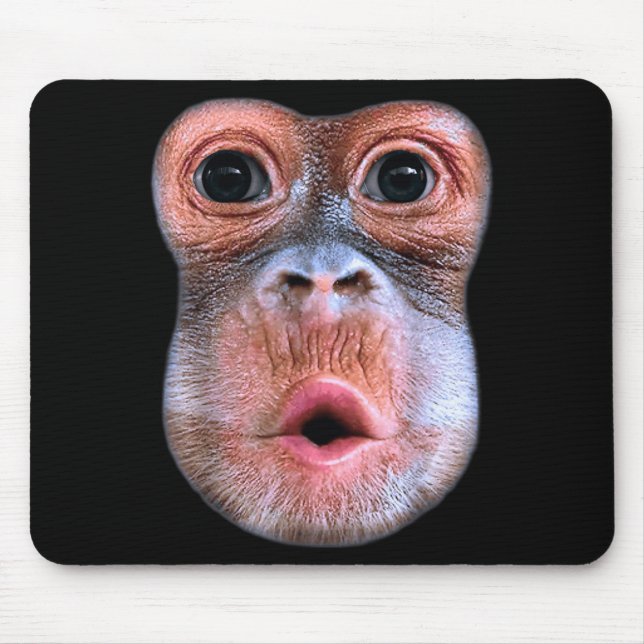Mousepad Funny Monkey Blowing Stomach Face, Monkey Blow Sto (Frente)
