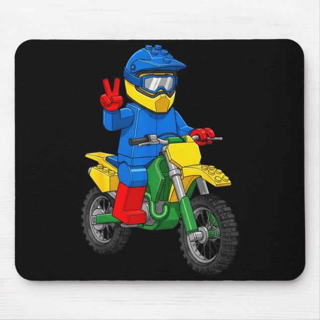 Mousepad Funny Motorbike Builder Boys Block Building Toys D (Frente)