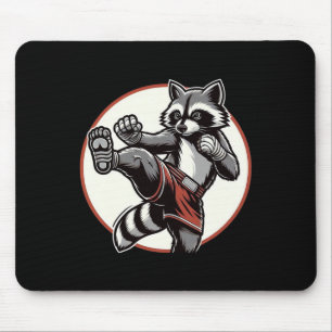 Mousepad Funny Muay Thai Raccoon Tailandês Boxando Artes Ma