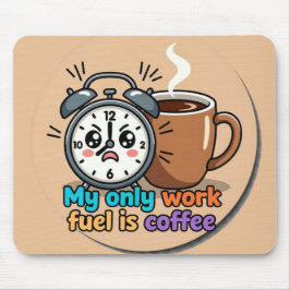 Mousepad Funny "My Only Work Fuel Is Coffee" Alarm Clock