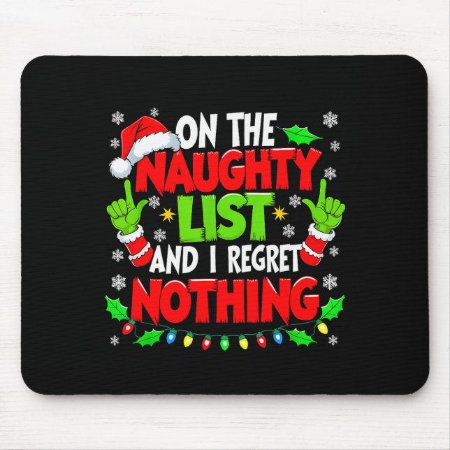 Mousepad Funny Naughty List Christmas  (Frente)