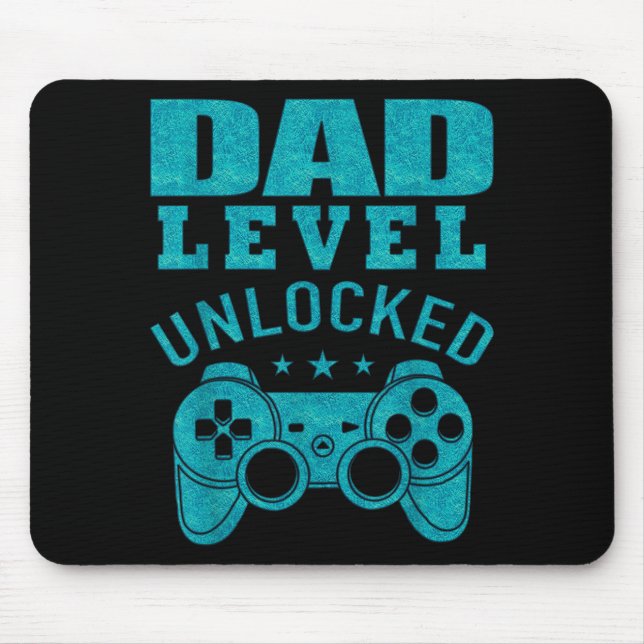Mousepad Funny New Dad Shirt Dad Level Unlocked Day Tee Shi (Frente)