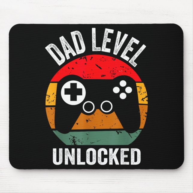 Mousepad Funny New Dad Shirt Dad Level Unlocked Tee Shirt G (Frente)