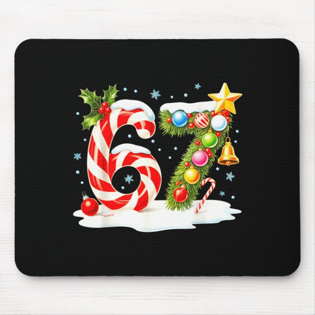 Mousepad Funny Nice Naughty 6 7 Christmas 67 Meme Xmas Boys (Frente)