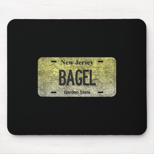 Mousepad Funny Nj State Vanity License Plate Bagel  (Frente)