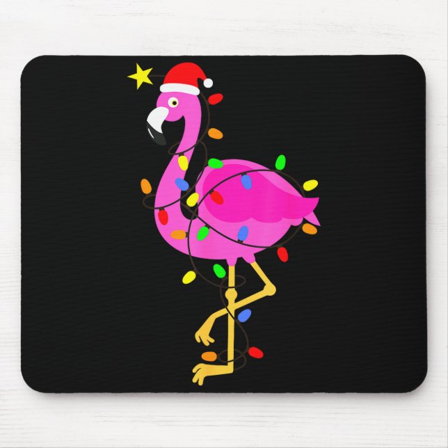 Mousepad Funny Nk Flamingo In Santa Hat Christmas In July M (Frente)