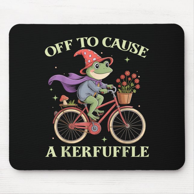 Mousepad Funny Off To Cause A Kerfuffle Whimsical Wizard Fr (Frente)