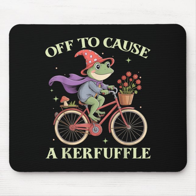 Mousepad Funny Off To Cause A Kerfuffle Whimsical Wizard Fr (Frente)