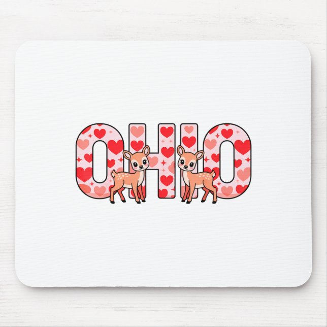 Mousepad Funny Ohio Deer Midwestern Party O-h-i-o In Valent (Frente)