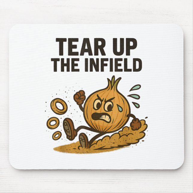 Mousepad Funny Onion Rings Baseball Base Infield Glove Soft (Frente)