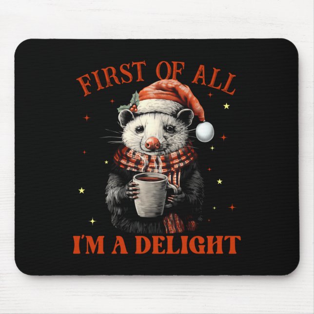 Mousepad Funny Ossums First Of All I'm A Delight Merry Chri (Frente)