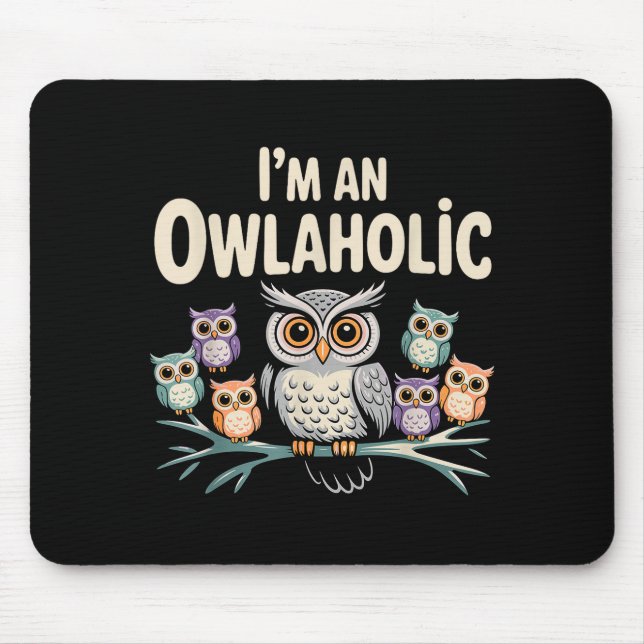 Mousepad Funny Owl Design For Men Women Boys Girls Toddlers (Frente)