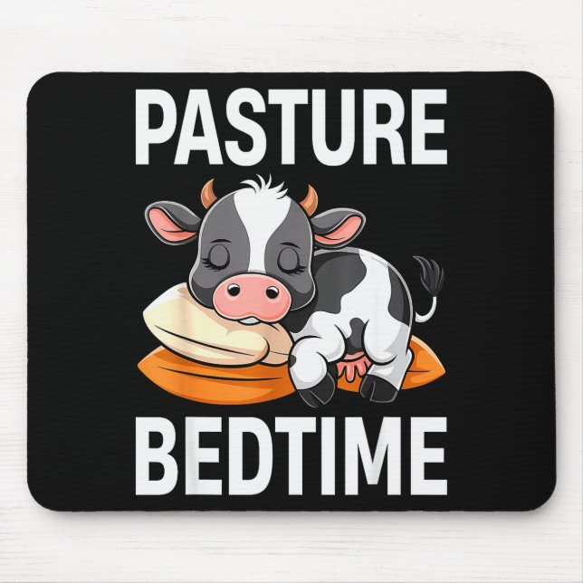 Mousepad Funny Pasture Bedtime Cute Cow Pajamas Pj Sleep  (Frente)
