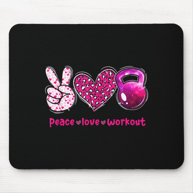Mousepad Funny Peace Love Workout Gym Lifting Gymer Valenti (Frente)