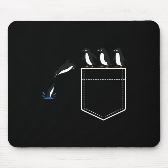 Mousepad Funny Penguin Cket Cute Diving Penguin Animal Love (Frente)