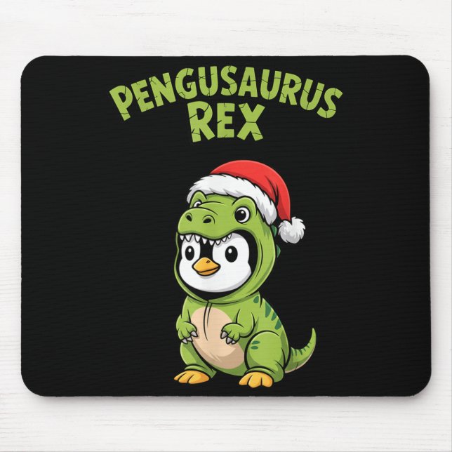 Mousepad Funny Penguin T-rex Costume Christmas Kids Boys  (Frente)