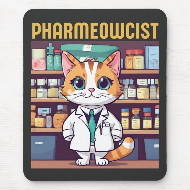 Mousepad Funny Pharmacy Cat (Frente)