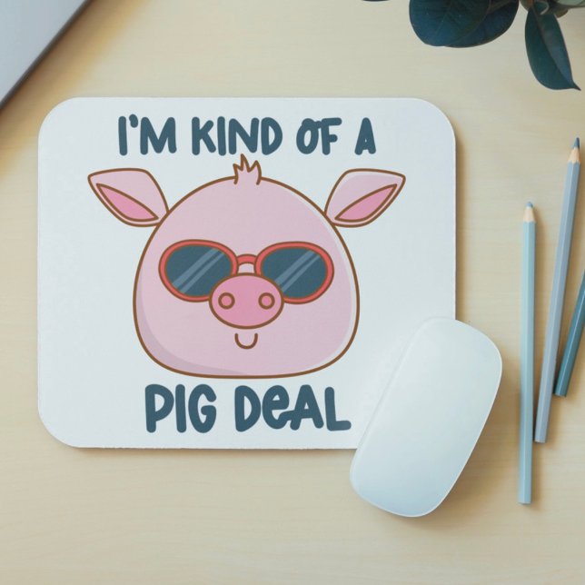 Mousepad Funny Pig Pun (Criador carregado)
