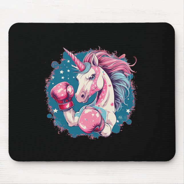 Mousepad Funny Pink Unicorn Com Luvas In A Box 1 (Frente)