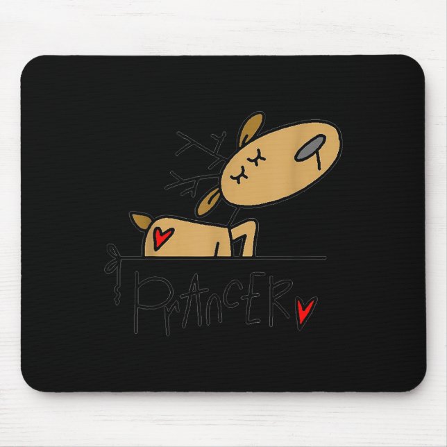 Mousepad Funny Prancer Reindeer Christmas Holiday S  (Frente)