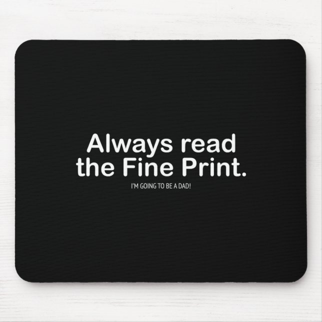 Mousepad Funny Pregnancy Announcemen For New Dads  (Frente)