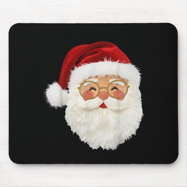 Mousepad Funny Preppy Realistic Faux Yarn Santa Claus Merry (Frente)
