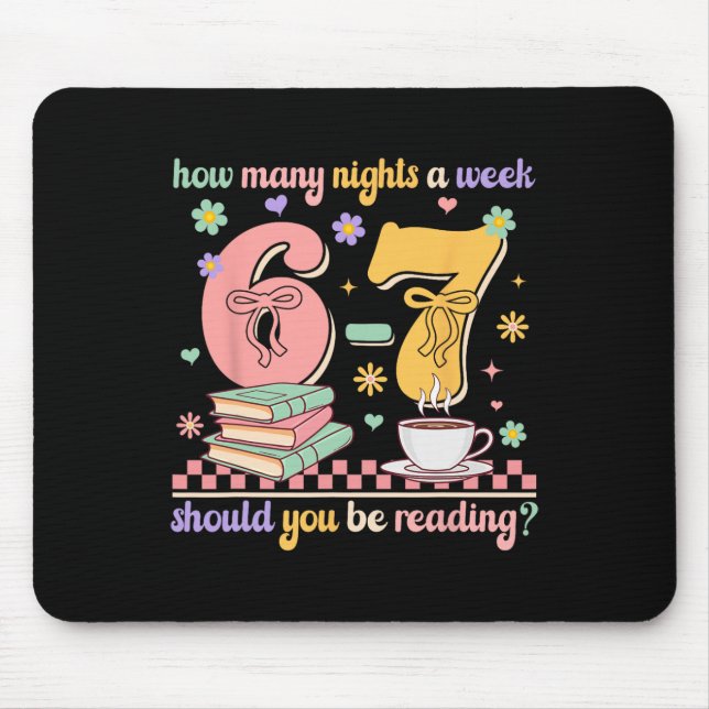 Mousepad Funny Reading 67 Teacher Six Seven Reading 6 7 Boo (Frente)