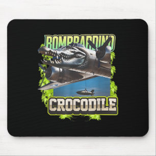 Mousepad Funny Reptile Bombardiro Crocodilo Brain Rot, Stuc