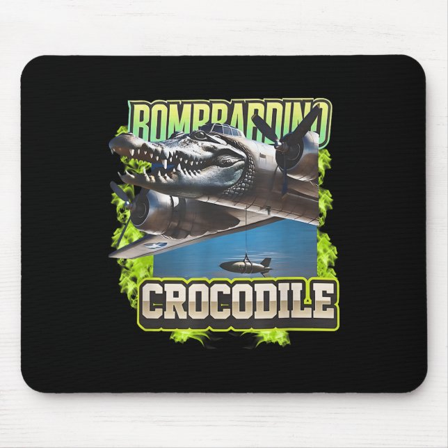 Mousepad Funny Reptile Bombardiro Crocodilo Brain Rot, Stuc (Frente)
