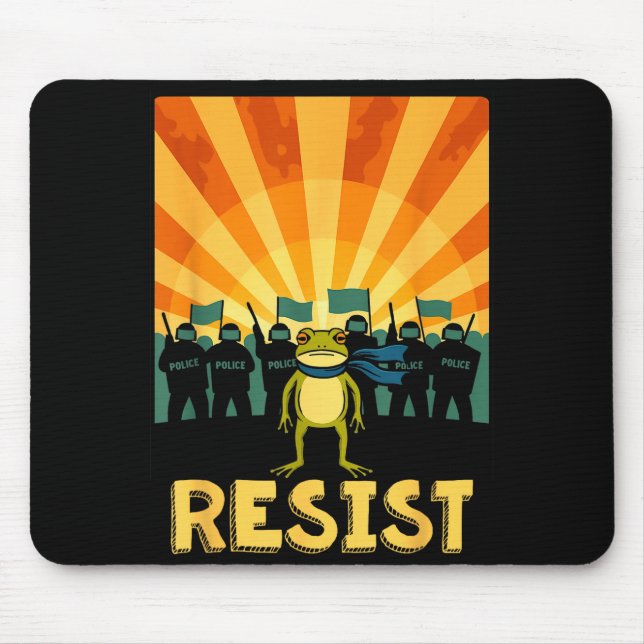 Mousepad Funny Resist Rtland Frog Protest  (Frente)