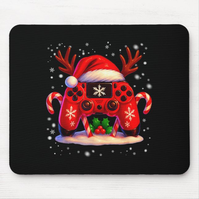 Mousepad Funny Rudolph Game Controller Christmas Xmas Boy K (Frente)