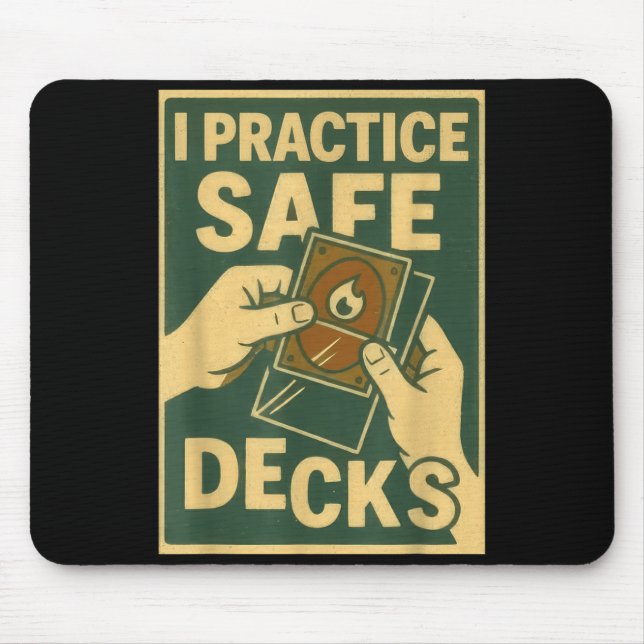 Mousepad Funny Safe Decks Trading Card Game Pun Humor  (Frente)