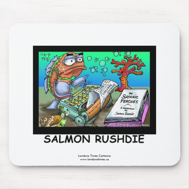 Mousepad Funny Salman Rushdie Fish Tapete de Rato (Frente)
