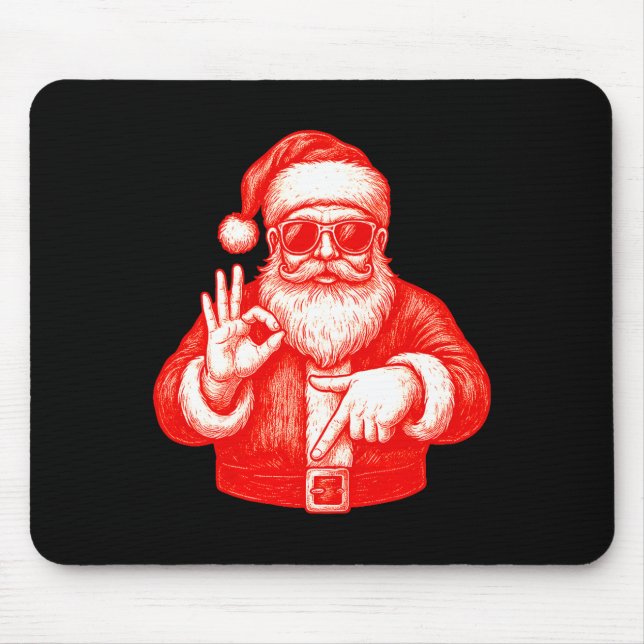 Mousepad Funny Santa 6 7 Meme Design _ Christmas Math Humor (Frente)