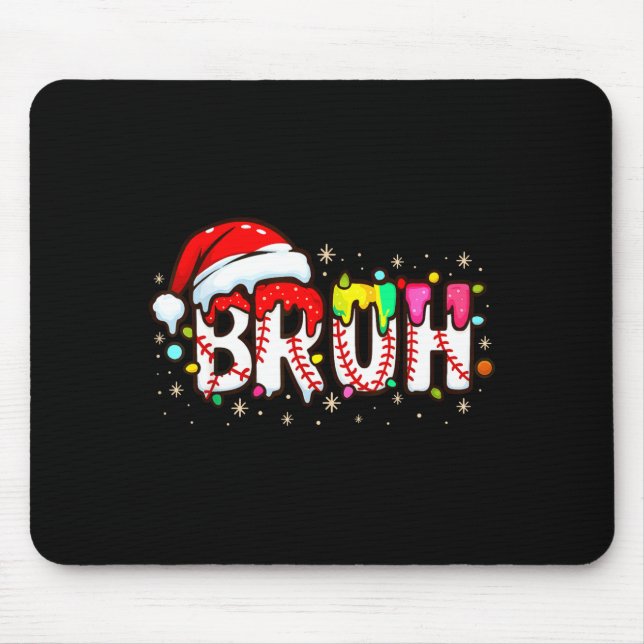 Mousepad Funny Santa Bruh Baseball Christmas Xmas Meme Paja (Frente)