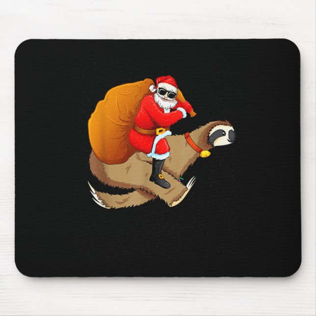 Mousepad Funny Santa Claus Riding Sloth Christmas Boys Men  (Frente)