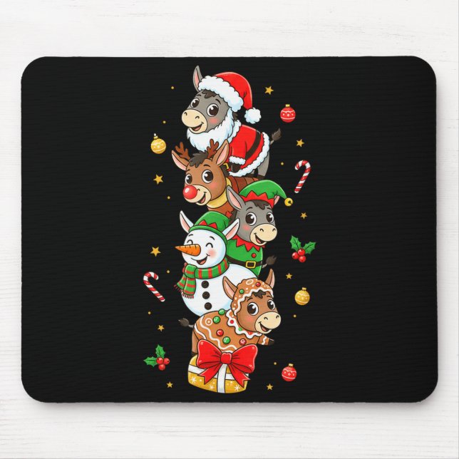 Mousepad Funny Santa Elf Snowman Christmas Womens Mens Kids (Frente)