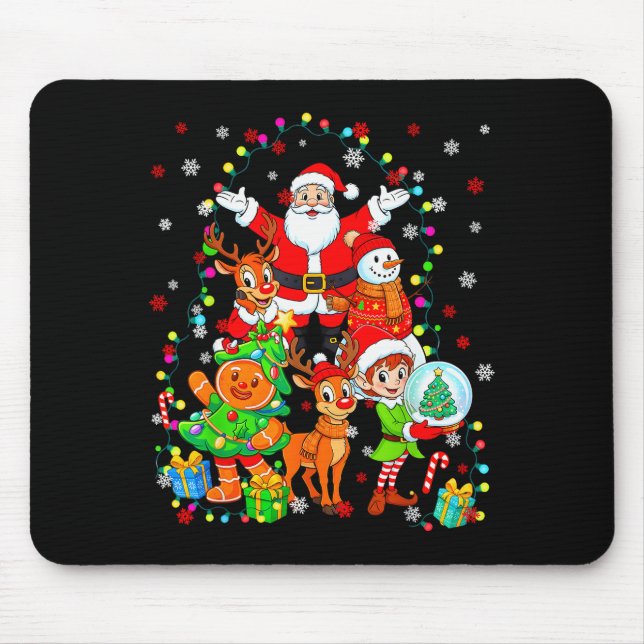 Mousepad Funny Santa Elf Snowman Reindeer Gingerbread Chris (Frente)