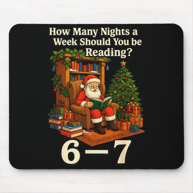 Mousepad Funny Santa Reading 67 Meme Tee Christmas Teacher  (Frente)