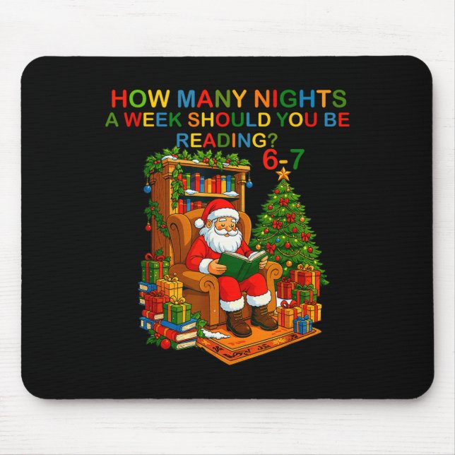 Mousepad Funny Santa Reading 67 Meme Tee Christmas Teacher  (Frente)